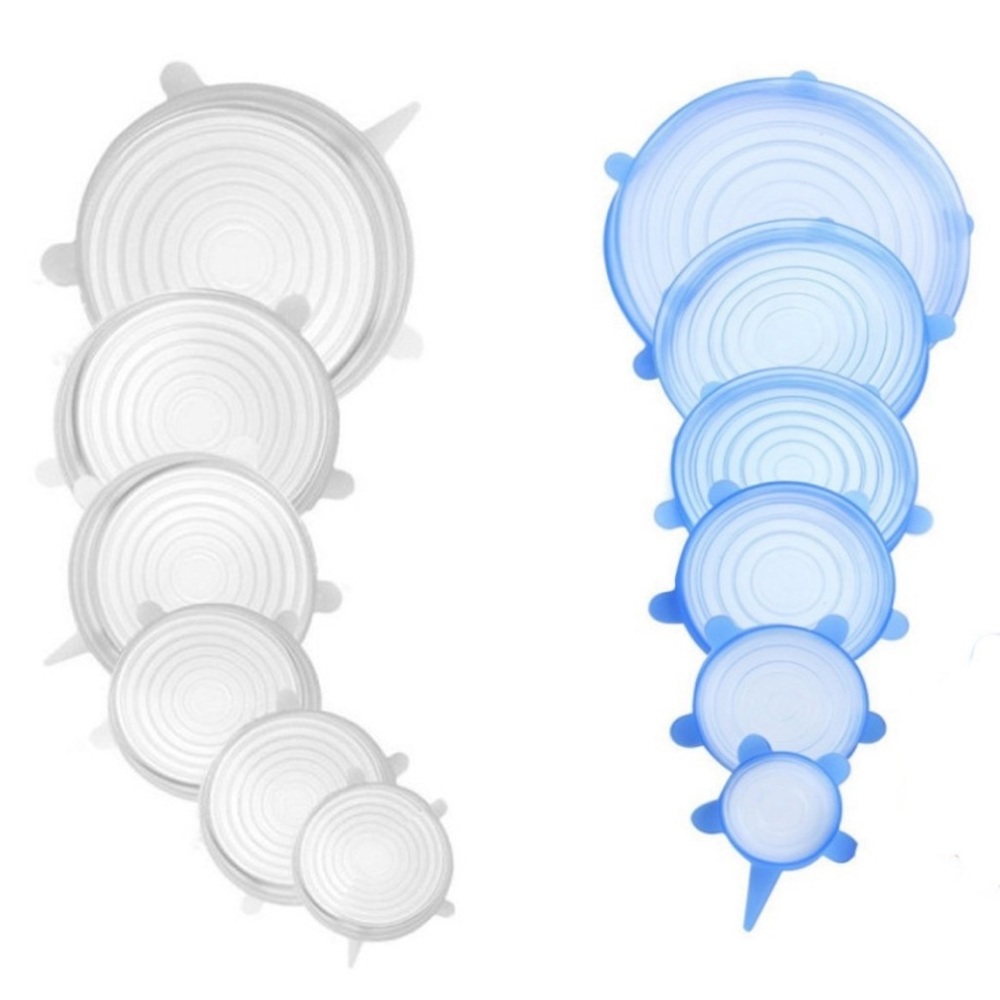 Set of 6 reusable stretch lids